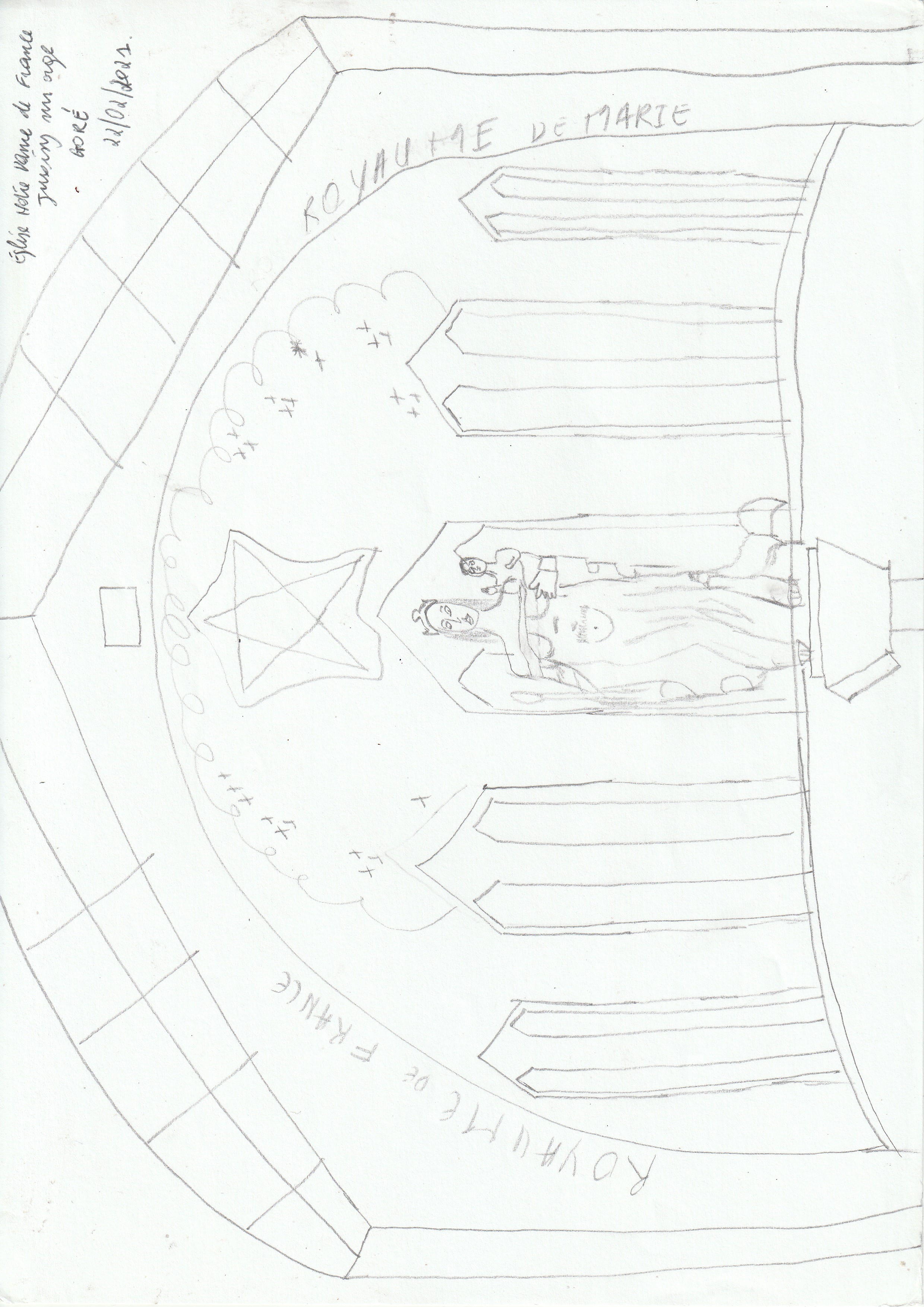 Église Notre-Dame-de-France, Juvisy-sur-Orge, dessin de GOLI Gore Gbaka
