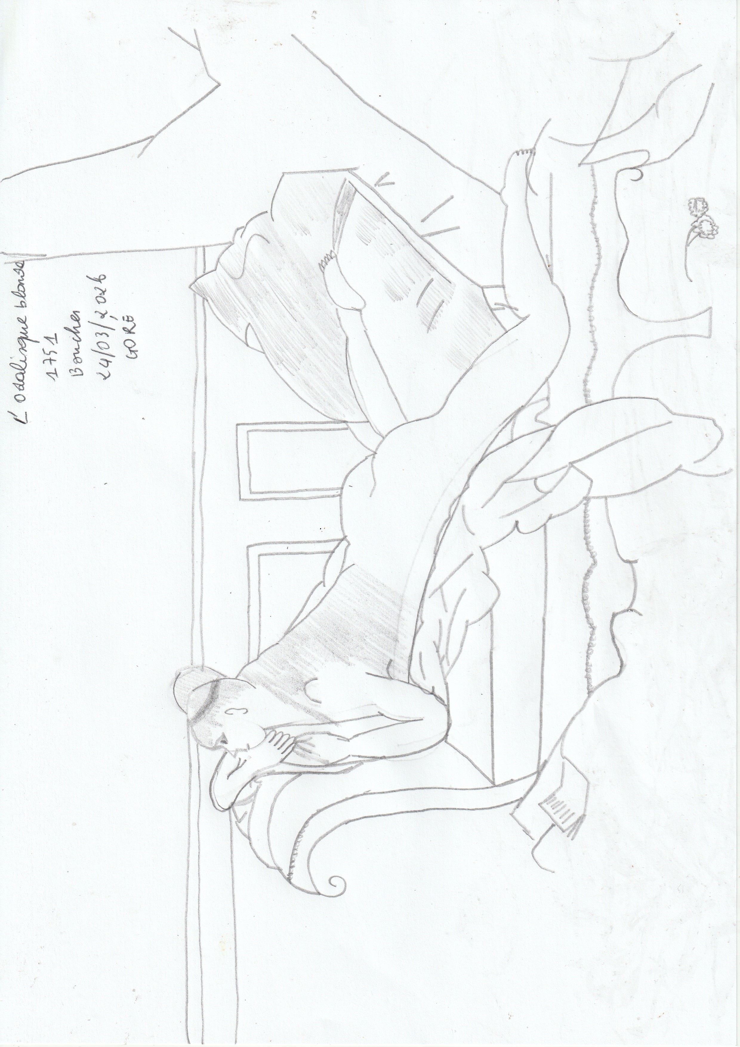 L'Odalisque blonde, dessin de GOLI Gore Gbaka