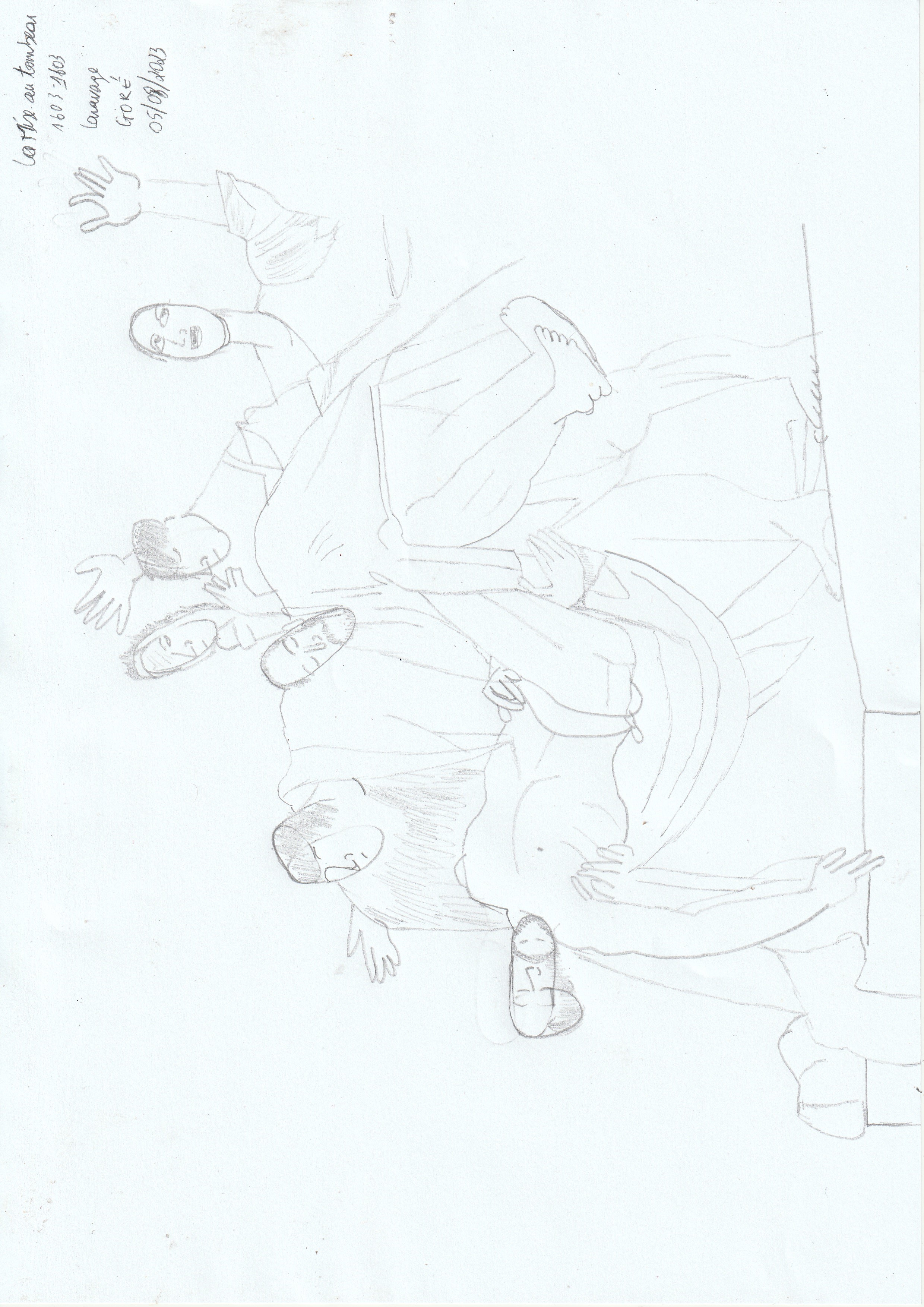La Mise au tombeau, dessin de GOLI Gore Gbaka