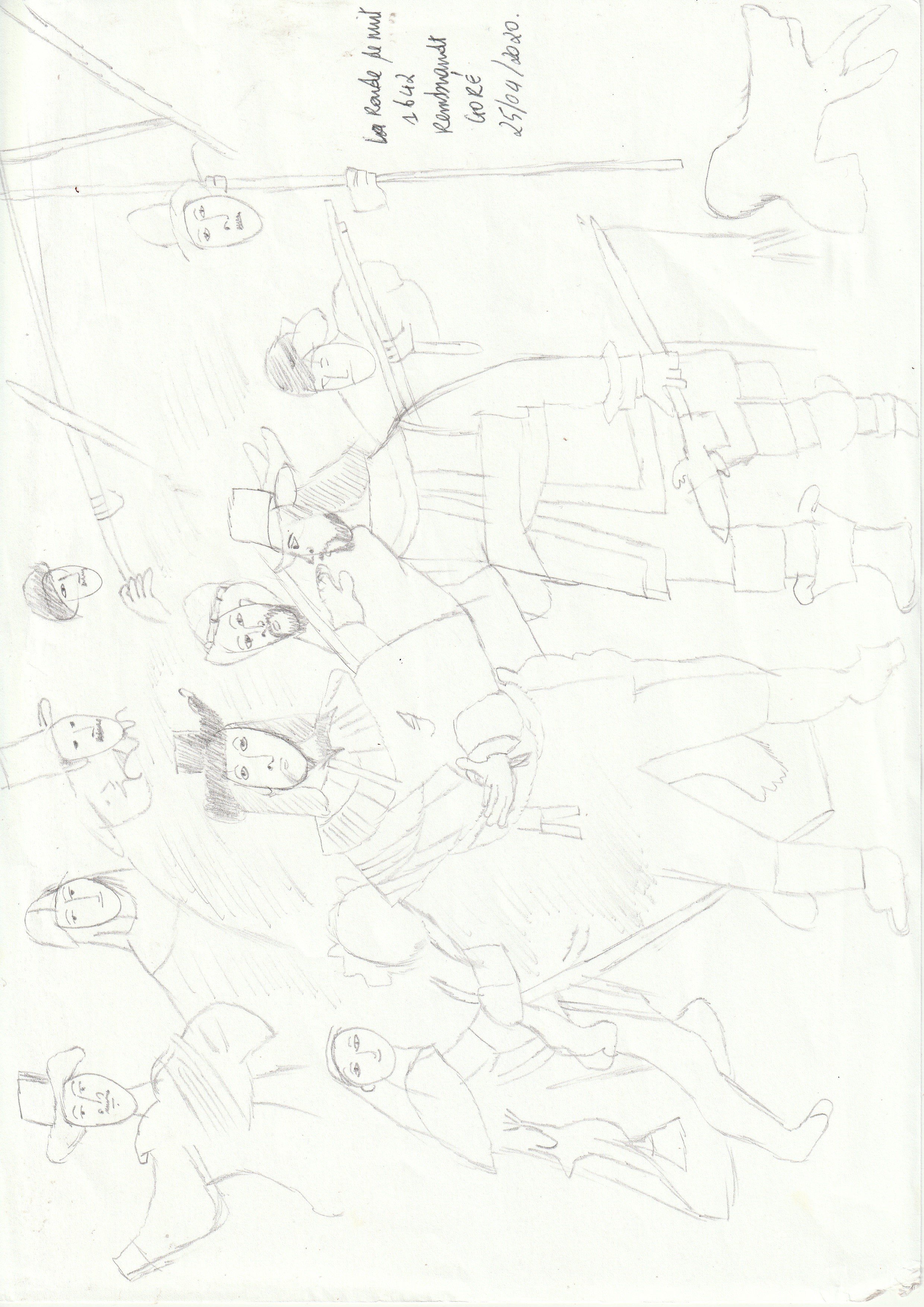 La Ronde de nuit, dessin de GOLI Gore Gbaka