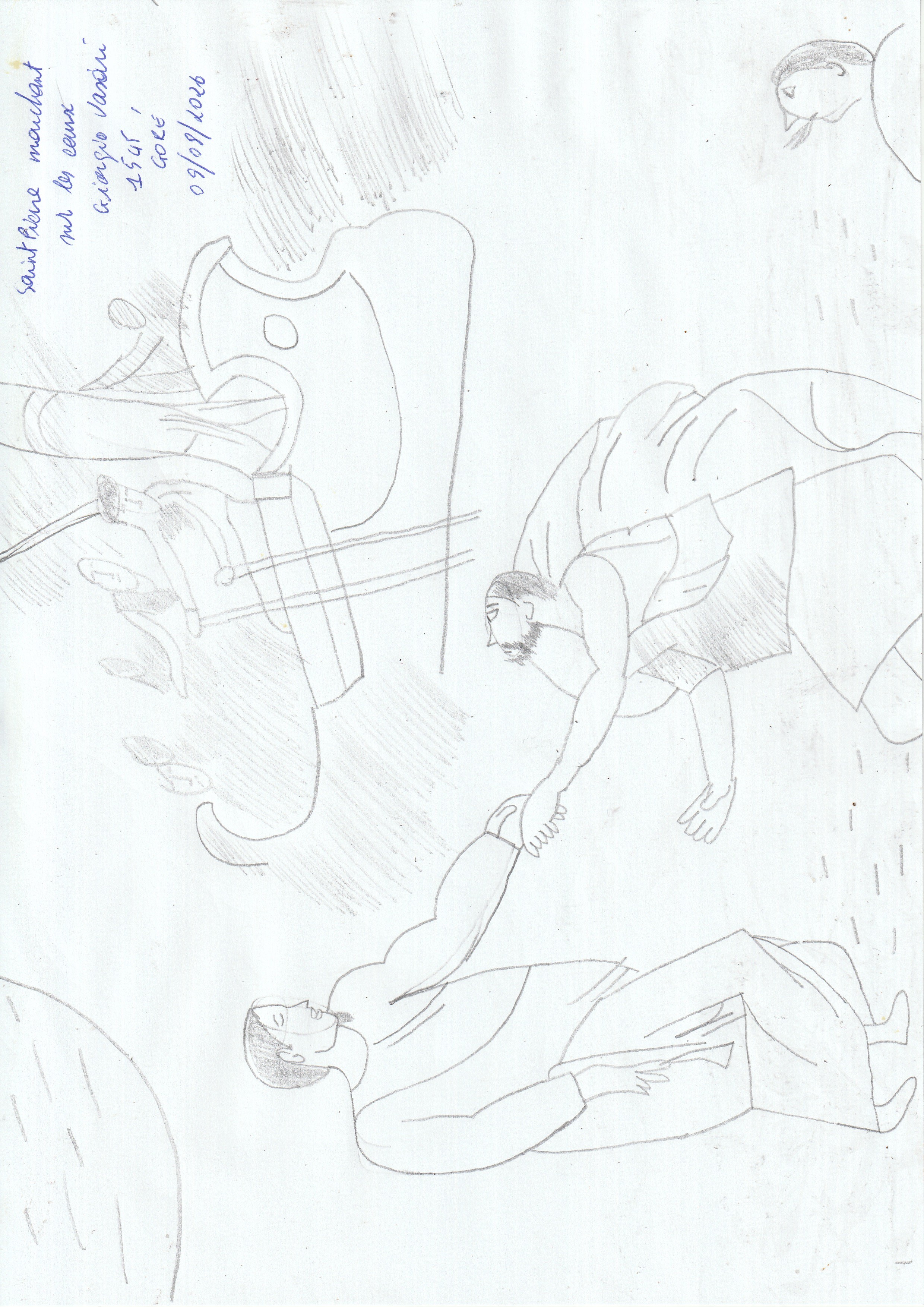 Saint Pierre marchant sur les eaux, dessin de GOLI Gore Gbaka