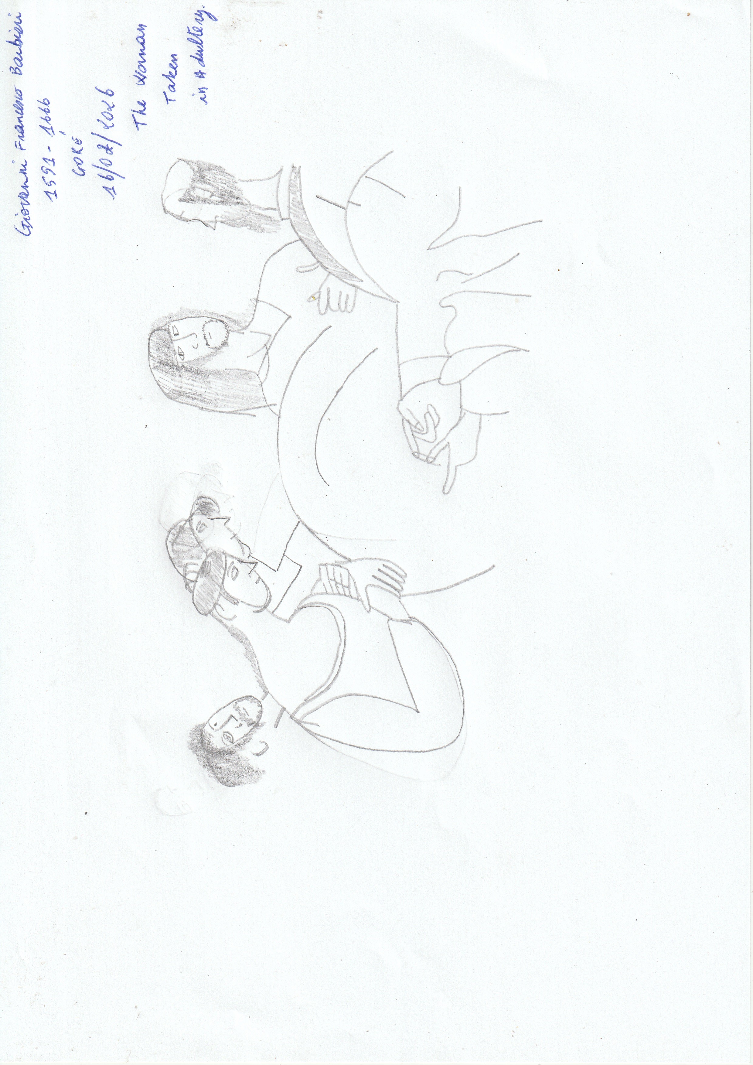 The Woman Taken in Adultery, dessin de GOLI Gore Gbaka